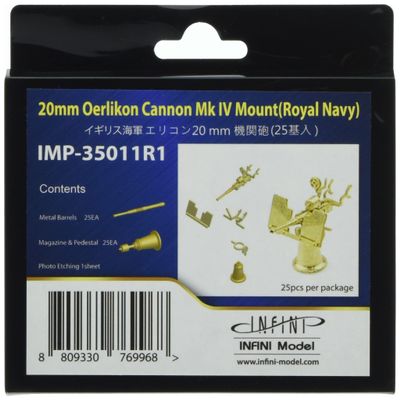 INFINI Model 1/350 Etching Parts for British-Oerlikon 20mm Cannon 25 Group containing Plastic Model IMP3511