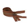 Set of 12 Pants Zippers, 11", Antique Brass Teeth and Redwood Brown Tape, Bias Bespoke Brand view 1