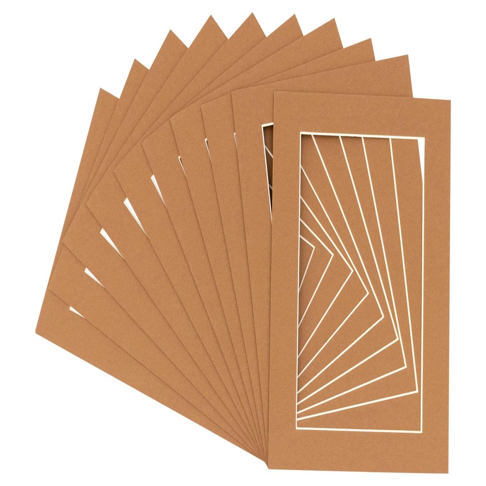 11x14 Mat for 12x16 Frame - Precut Mat Board Acid-Free Show Kit with Backing Board, and Clear Bags Brown 11x14 Photo Matte Made to Fit a 12x16 Picture Frame Matboard for Framing, Pack of 10 Mats
