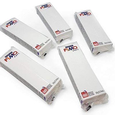 FIMO Soft 454g Polymer Modelling Clay - Oven Bake Clay - 5 x White (5 for The Price of 4)