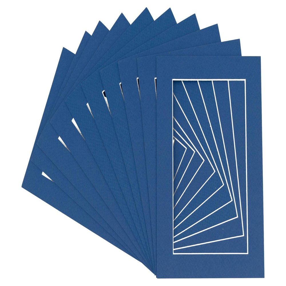 5x7 Mat for 8x10 Frame - Precut Mat Board Acid-Free Show Kit with Backing Board, and Clear Bags Royal Blue 5x7 Photo Matte Made to Fit a 8x10 Picture Frame Matboard for Framing, Pack of 100 Mats