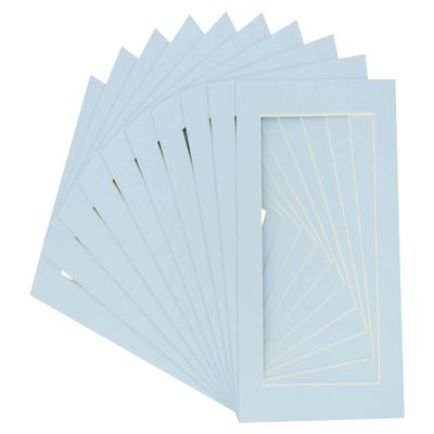5x7 Mat for 8x10 Frame - Precut Mat Board Acid-Free Show Kit with Backing Board, and Clear Bags Baby Blue 5x7 Photo Matte Made to Fit a 8x10 Picture Frame Matboard for Framing, Pack of 100 Mats