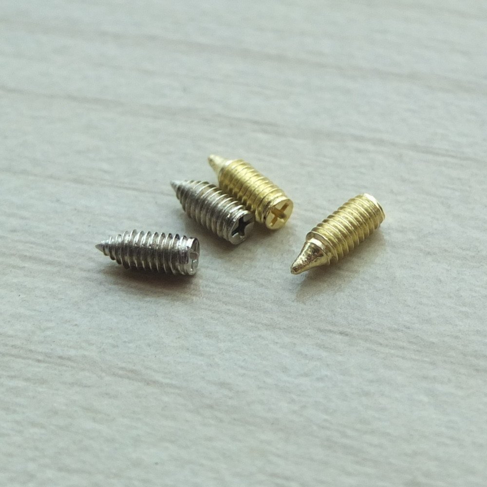 100 Pcs Belt Tip Buckle Replacement Screw Gold for Sewing Leather Craft Zipper Swivel Clip