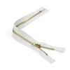Set of 12 Pants Zippers, 11", Gold Metal Teeth and Pale Gray Tape, Bias Bespoke Brand view 1