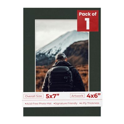 4x6 Mat for 5x7 Frame - Precut Mat Board Acid-Free Textured Black 4x6 Photo Matte Made to Fit a 5x7 Picture Frame, Premium Matboard for Family Photos, Show Kits, Art, Picture Framing, Pack of 1 Mat