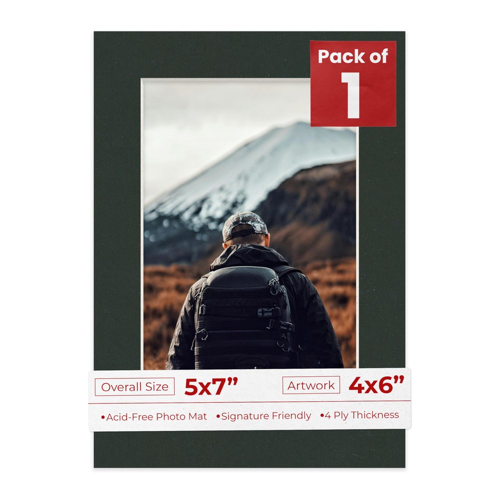 4x6 Mat for 5x7 Frame - Precut Mat Board Acid-Free Textured Black 4x6 Photo Matte Made to Fit a 5x7 Picture Frame, Premium Matboard for Family Photos, Show Kits, Art, Picture Framing, Pack of 1 Mat