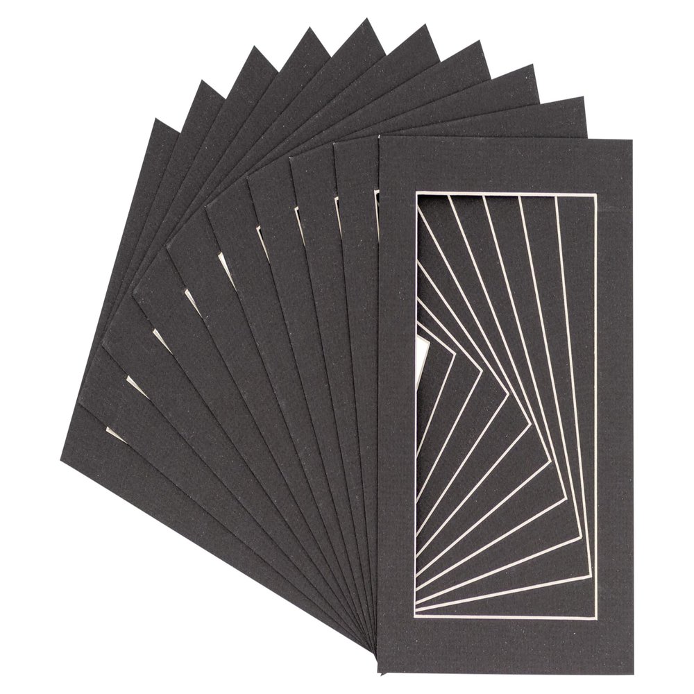 11x14 Mat for 13x19 Frame - Precut Mat Board Acid-Free Show Kit with Backing Board, and Clear Bags Textured Black 11x14 Photo Matte for a 13x19 Picture Frame Matboard for Framing, Pack of 100 Mats