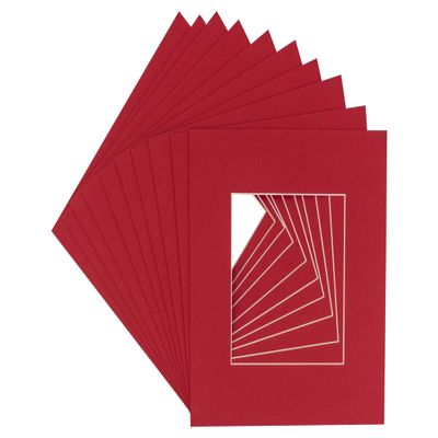 8x8 Mat for 16x16 Frame - Precut Mat Board Acid-Free Show Kit with Backing Board, and Clear Bags Deep Red 8x8 Photo Matte Made to Fit a 16x16 Picture Frame Matboard for Framing, Pack of 25 Mats