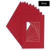 8x8 Mat for 16x16 Frame - Precut Mat Board Acid-Free Show Kit with Backing Board, and Clear Bags Deep Red 8x8 Photo Matte Made to Fit a 16x16 Picture Frame Matboard for Framing, Pack of 25 Mats view 2
