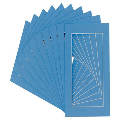4x6 Mat for 5x7 Frame - Precut Mat Board Acid-Free Show Kit with Backing Board, and Clear Bags Bay Blue 4x6 Photo Matte Made to Fit a 5x7 Picture Frame Matboard for Framing, Pack of 100 Mats