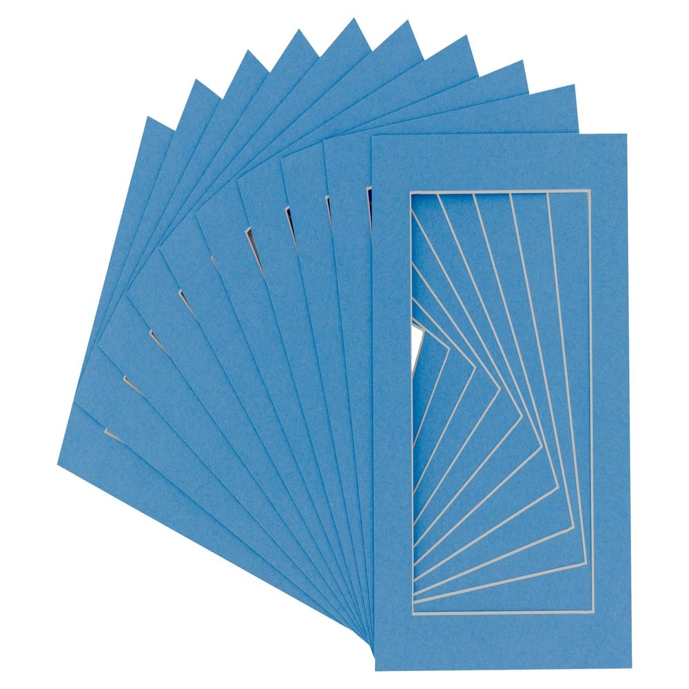 4x6 Mat for 5x7 Frame - Precut Mat Board Acid-Free Show Kit with Backing Board, and Clear Bags Bay Blue 4x6 Photo Matte Made to Fit a 5x7 Picture Frame Matboard for Framing, Pack of 100 Mats