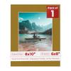 6x8 Mat for 8x10 Frame - Precut Mat Board Acid-Free Show Kit with Backing Board, and Clear Bags Metallic Gold 6x8 Photo Matte Made to Fit a 8x10 Picture Frame Matboard for Framing, Pack of 1 Mat view 1