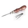 DIY 4 in 1 Adjustable Wood Handle awl Repair Tool Stitcher Sewing Awl Hand Stitcher Repair Tool Kit for Leather view 4