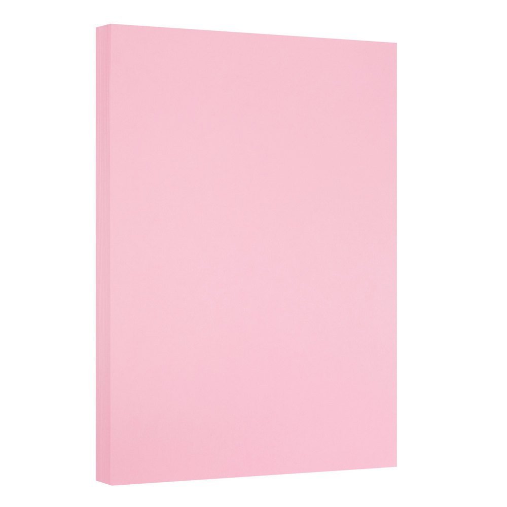 JAM PAPER Vellum Bristol 65lb Cardstock - 11 x 17 Ledger Size Coverstock - 147 gsm - Pink - 50 Tabloid Sheets/Pack