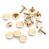 CRAFTMEMORE 8mm Cap x 12mm Post Leather Rivet Double Cap Rivets Tubular Metal Rapid Rivet Studs Leather Craft 50 Sets (12 mm Post, Gold) view 2