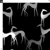 Spoonflower Fabric - Sighthounds Black Greyhound Hound Dogs Animal Printed on Satin Fabric by The Yard - Sewing Lining Apparel Fashion Blankets Decor view 3