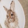 Rabbit Cross-Stitch kit on Aida 14 Count Canvas. Monochrome Little Bunny Animal. Easy & Fast Cross Stitch kit by Alisa 0-170 view 3
