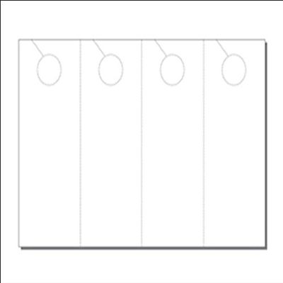 Door Hangers, Print-Ready, 3.25" x 8.5", 4-UP on 8.5" x 13" White 67-lb Vellum, Perfed for Separation with 1" Holes - 250 Sheets