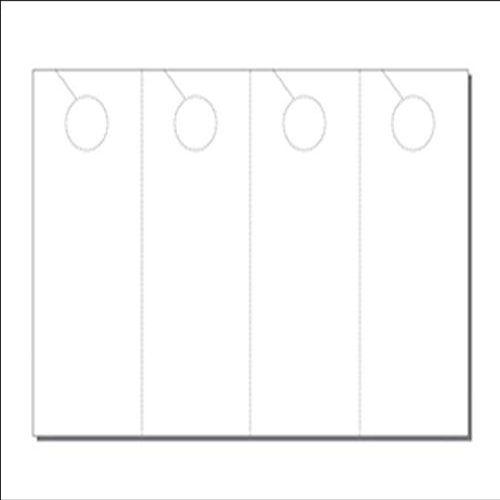 Door Hangers, Print-Ready, 3.25" x 8.5", 4-UP on 8.5" x 13" White 67-lb Vellum, Perfed for Separation with 1" Holes - 250 Sheets