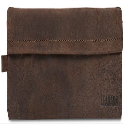 LEABAGS Leather Pencil Case - Genuine Leather Pencil Pouch Fort Vaux - Pen Case for Adults Men Women Work University