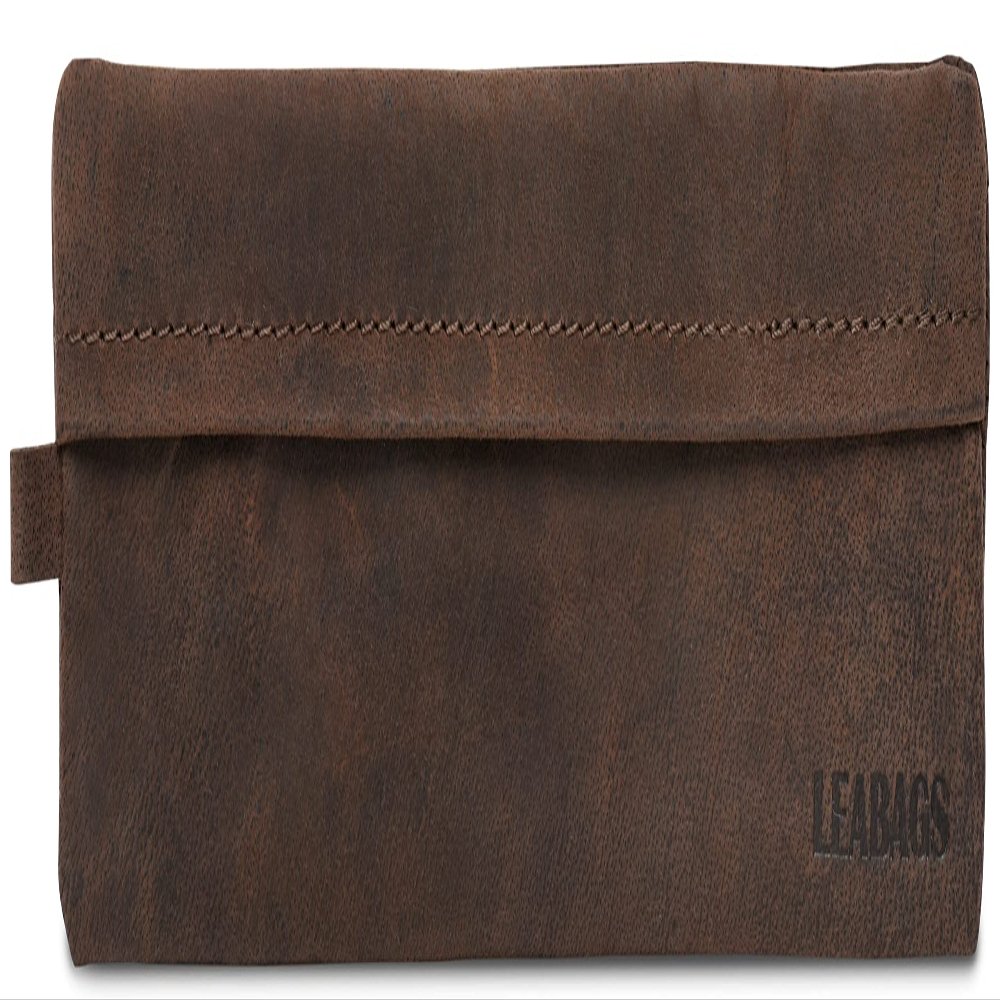 LEABAGS Leather Pencil Case - Genuine Leather Pencil Pouch Fort Vaux - Pen Case for Adults Men Women Work University
