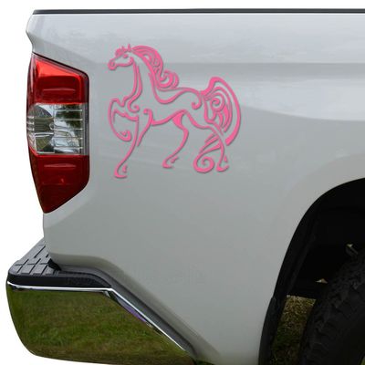 Rosie Decals Tribal Art Horse Stallion Die Cut Vinyl Decal Sticker For Car Truck Motorcycle Window Bumper Wall Decor Size- [20 inch/50 cm] Tall Color- Matte White
