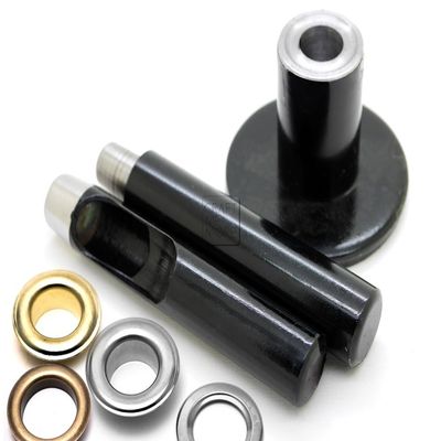 CRAFTMEMORE Set of 5/8 Inch (15mm) Grommet Eyelet Setter Punch Tool and Hole Punch Cutter with 50PCS Grommet Studs (Antique Brass)
