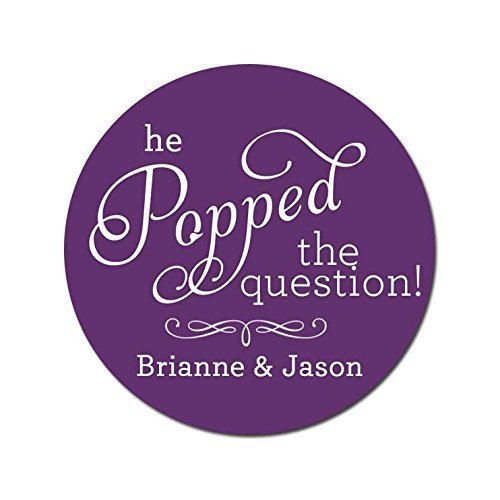 Personalized Wedding Stickers, He Popped The Question Popcorn Labels - Choose Your Size