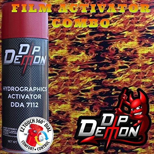 Combo Kit Mini True Flames Fire Inferno Burning Hydrographic Water Transfer Film Activator Combo Kit Hydro Dipping Dip Demon