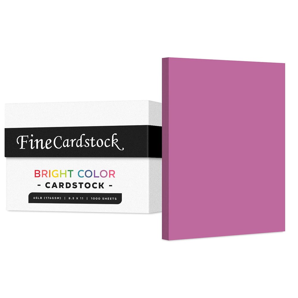 Premium Colored Card Stock Paper | Case of 1000 Sheets | Medium Weight 65lb Cardstock, Perfect for School Supplies, Arts and Crafts | Acid and Lignin Free | 8.5 x 11 Inches | Purple