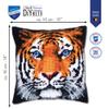 Vervaco Cross Stitch Embroidery Kits Pillow Front for Self-Embroidery with Embroidery Pattern on 100% Cotton and Embroidery Thread, 15,75 x 15,75 Inches - 40 x 40 cm, Tiger view 2