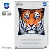 Vervaco Cross Stitch Embroidery Kits Pillow Front for Self-Embroidery with Embroidery Pattern on 100% Cotton and Embroidery Thread, 15,75 x 15,75 Inches - 40 x 40 cm, Tiger view 3