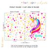 Rainbow Unicorn Pocket Folder Gift Name Back to School Supplies Teacher Office Birthday Girl Kids Custom Personalized Custom view 4