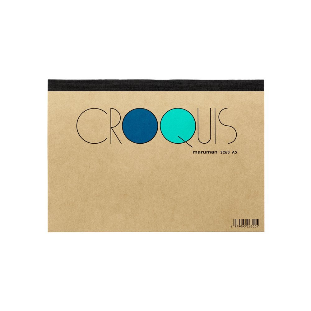 Maruman Croquis Premium Quality Drawing Pad, A5, 5.83" x 8.27", Acid-Free Drawing Paper, Durable TSK Thread Binding, Classic Cardboard Cover, Portable Artist Sketchbook, Made in Japan