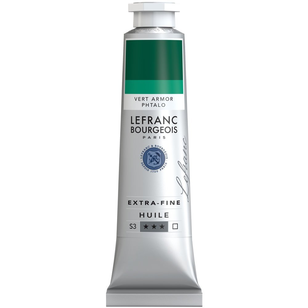 Lefranc Bourgeois, Oil-Based Paint, Phtalocyanine Armor Green, 40ml