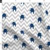 Spoonflower Fabric - Elephants Navy Gray Chevron Nursery Printed on Satin Fabric by The Yard - Sewing Lining Apparel Fashion Blankets Decor view 2