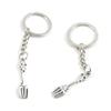 100 Pieces Keychain Keyring Door Car Key Chain Ring Tag Charms Supply G2GO0L Fork view 1