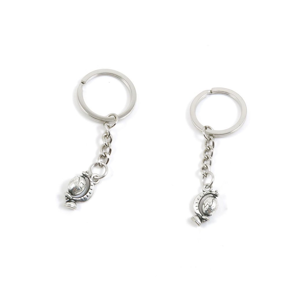 100 Pieces Keychain Keyring Door Car Key Chain Ring Tag Charms Supply Y2QP6W Globe