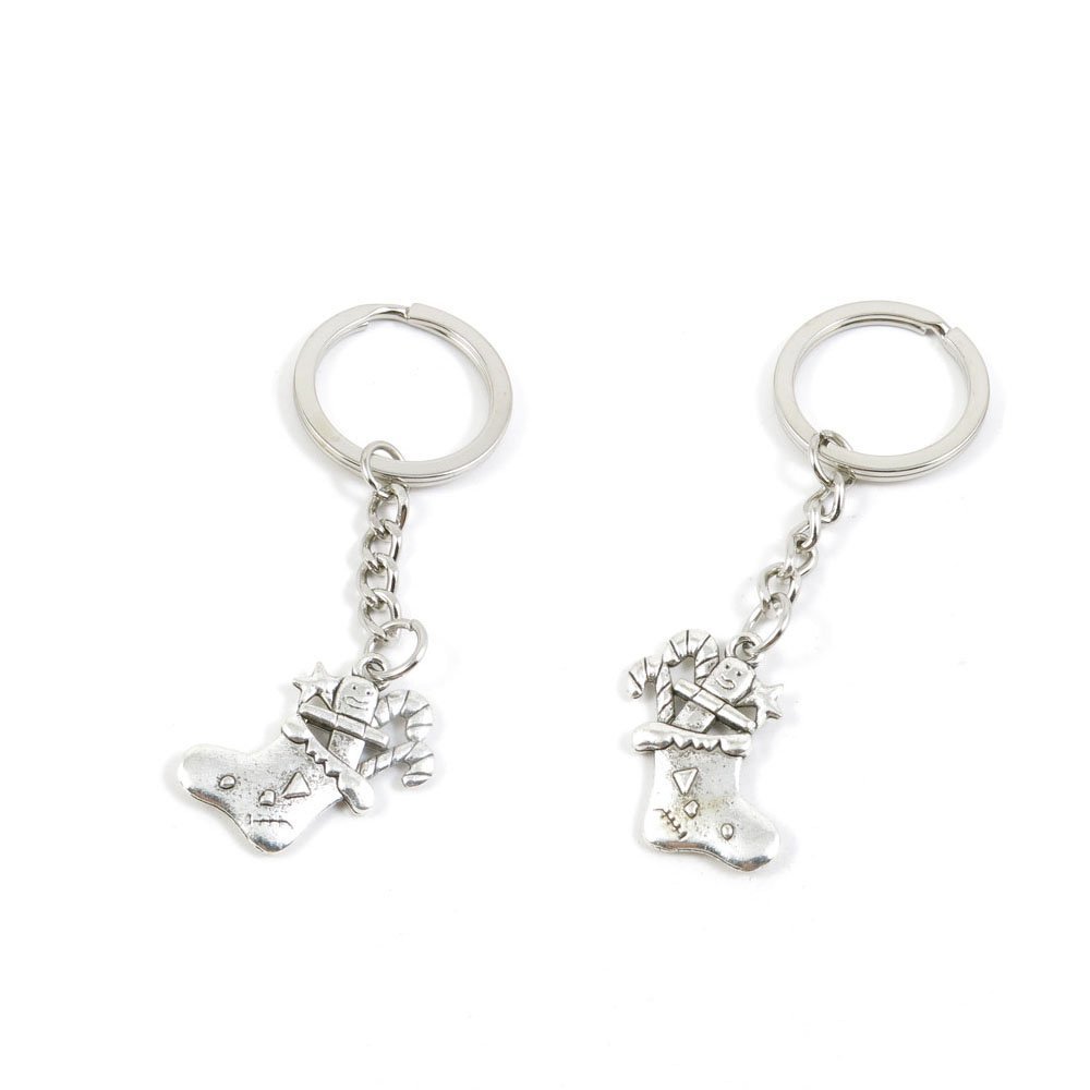 100 Pieces Keychain Keyring Door Car Key Chain Ring Tag Charms Supply Z7KP1L Christmas Socks
