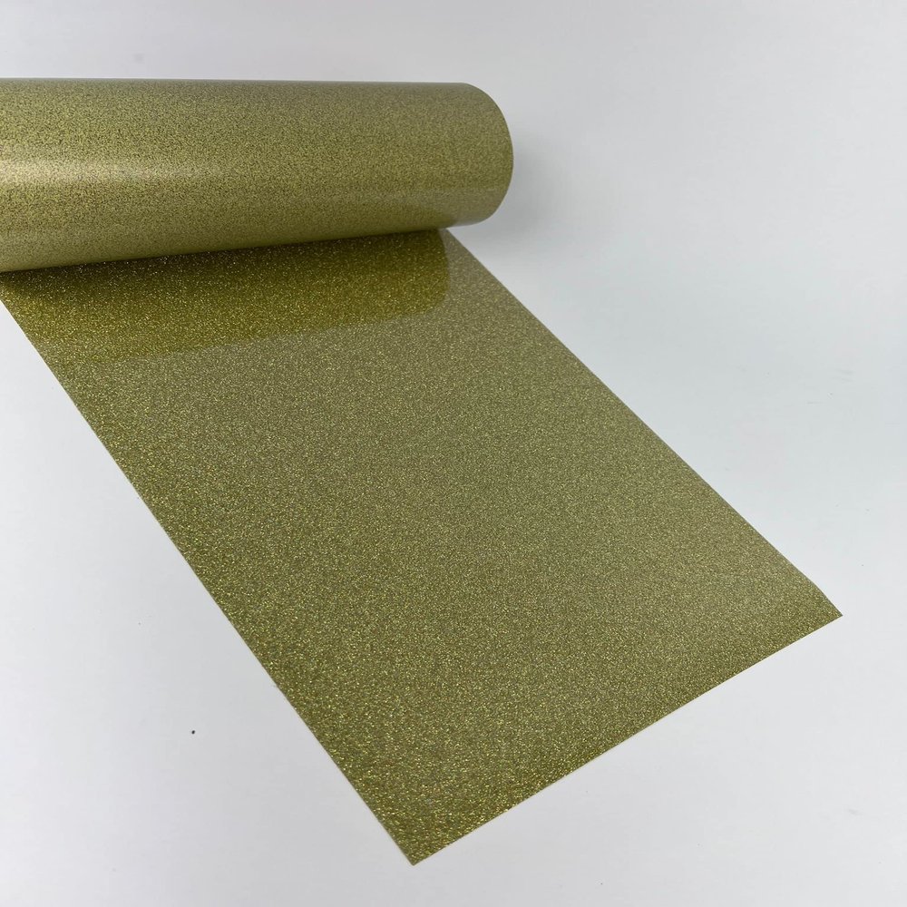 NEW Glitter Heat Transfer Vinyl -Holo Gold- 10" x 1Ft, 2, 3, 5, 10 Yards (1 Foot) (1 Foot)