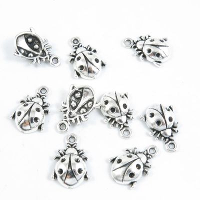 380 Pieces Antique Silver Jewelry Making Supply Charms Findings J5XX3 Ladybug Beetle Lady Bug