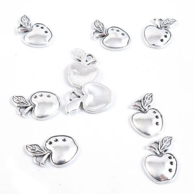25 Pieces Antique Silver Jewelry Making Supply Charms Findings I4BM5 Apple