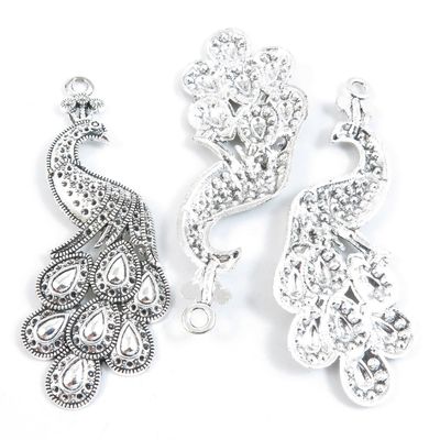 1 Pieces Antique Silver Jewelry Making Supply Charms Findings E5TX3 Peacock