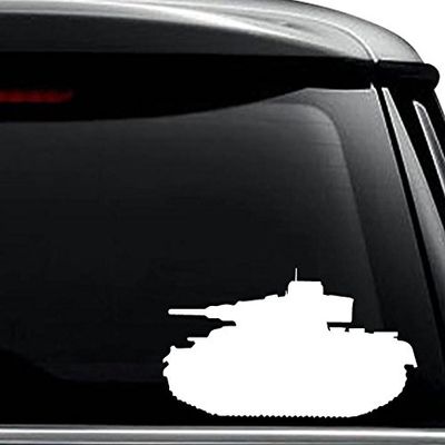 WW2 Panzer Tank Military Decal Sticker For Use On Laptop, Helmet, Car, Truck, Motorcycle, Windows, Bumper, Wall, and Decor Size- [6 inch] / [15 cm] Wide / Color- Gloss White