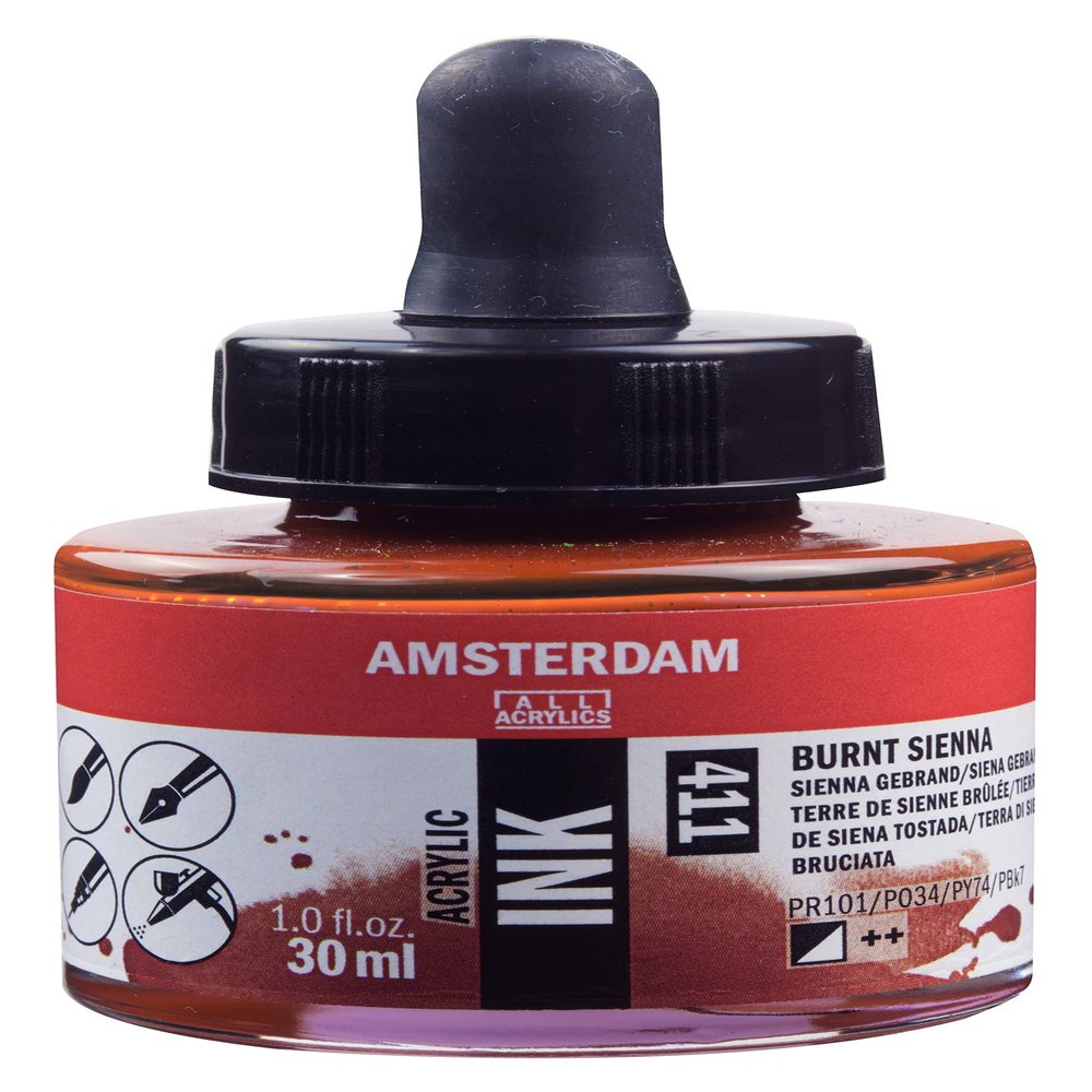 Amsterdam Acrylic Ink Bottle 30 ml Burnt Sienna 411 (17204110)
