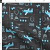 Spoonflower Fabric - Blue Airplane Pilot Flying Flight Aviation Printed on Satin Fabric by The Yard - Sewing Lining Apparel Fashion Blankets Decor view 2