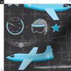 Spoonflower Fabric - Blue Airplane Pilot Flying Flight Aviation Printed on Satin Fabric by The Yard - Sewing Lining Apparel Fashion Blankets Decor view 3