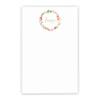 Floral Wreath Personalized Notepad Set, Personalized Notepad with Calligraphy, Letter Writing Paper with Flowers, Size 5.5in x 8.5in, 50 Sheets view 1