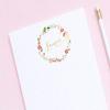 Floral Wreath Personalized Notepad Set, Personalized Notepad with Calligraphy, Letter Writing Paper with Flowers, Size 5.5in x 8.5in, 50 Sheets view 2