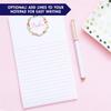 Floral Wreath Personalized Notepad Set, Personalized Notepad with Calligraphy, Letter Writing Paper with Flowers, Size 5.5in x 8.5in, 50 Sheets view 4